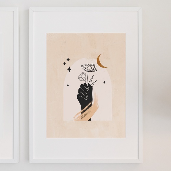 Wall Art Bohemian Celestial Hands Print Poster Illustration Unframed - Picture 4 of 5